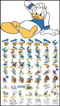 Classic cartoon style clip art image of donald duck