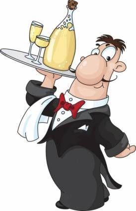 Cartoon image of chefs and waiters 04 vector