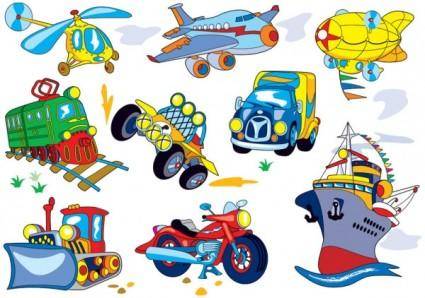 Cartoon means of transport 03 vector