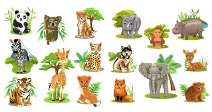 Variety of animals vector