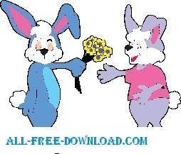 Rabbit Giving Flowers