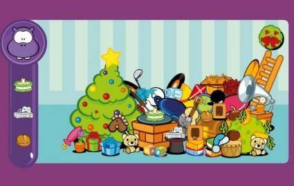 11 lovely Christmas theme Cowco cartoon character vector material