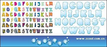 Cute letters of the alphabet vector material