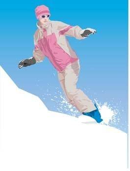 Snow boarding vector 2