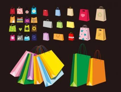 A variety of colorful clip art bag bags