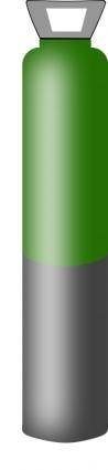 Gas cylinder grey and dark green, high pressure for Argon