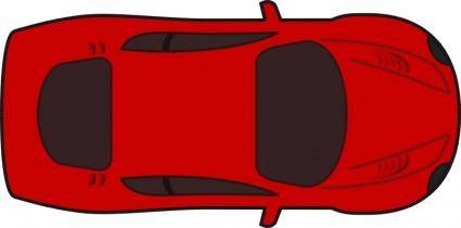 Red racing car top view