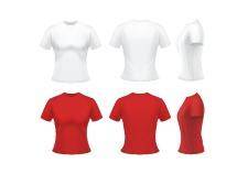 White and red t-shirts