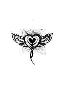 Winged heart tattoo
