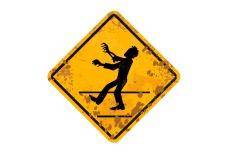 Zombie crossing sign