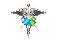 Medical symbol with syringes