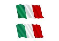 Italian flag flying in the wind