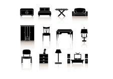 Black n white icons - furniture