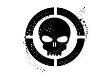 Grunge skull symbol