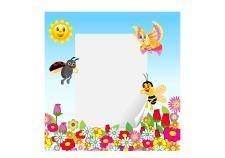 Frame with insect and flower