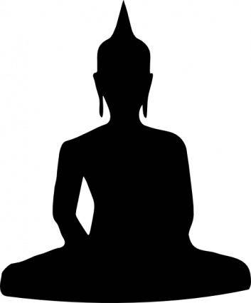 Silhouette Of Buddha Sitting clip art