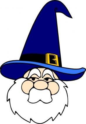 Wizard In Blue Hat clip art