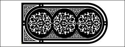 Black and white pattern vector material-2