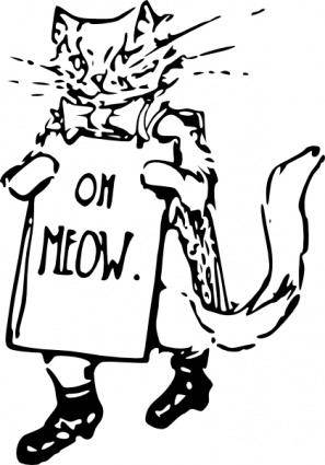 Kitten Holding A Sign clip art