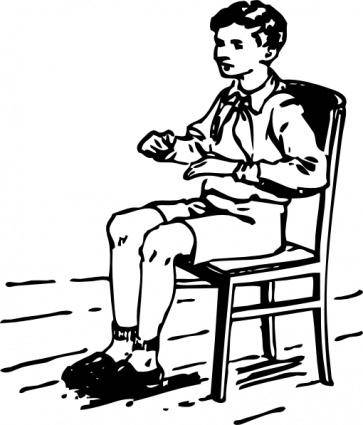 Boy Sitting In Chair clip art