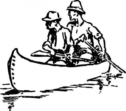 Canoe Traveling clip art