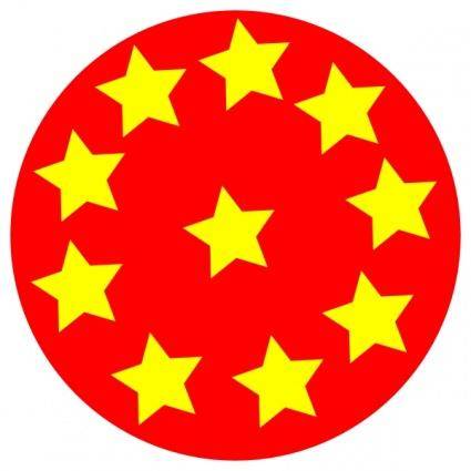 Red Circle With Stars clip art
