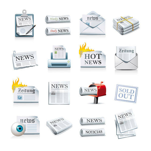 Newspaper Icon Vector Material Newspaper