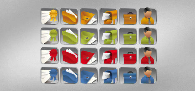 Different Color Business Icons