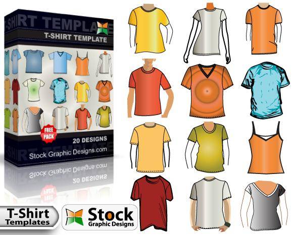T-Shirt Template Free Vector Pack