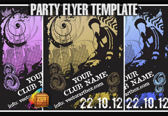 Great Free Vector Flyer Template For Party
