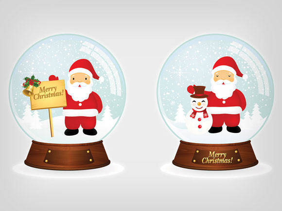 Vector Santa Christmas Snowballs