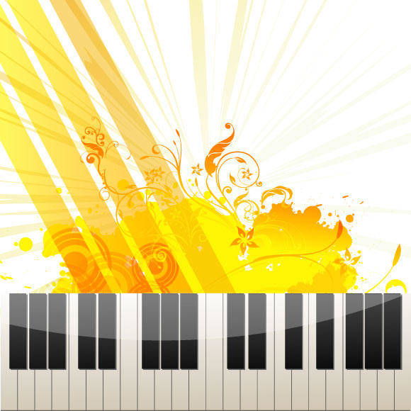 Piano Keys on Abstract Background
