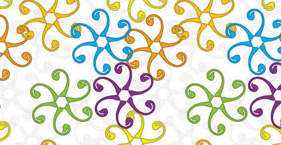 Free coloured swirl pattern