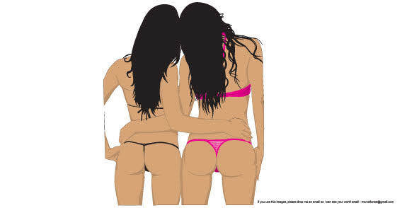 Two sexy girls free vector