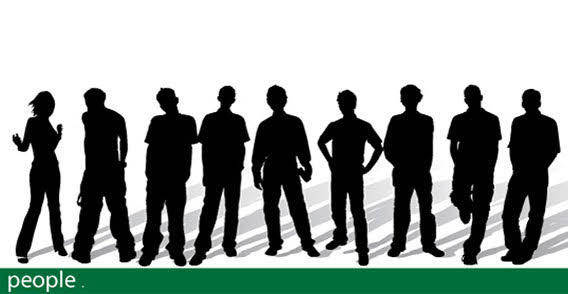 Stylish People silhouettes free vector