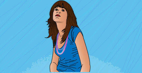 Girl in the blue t-short free vector