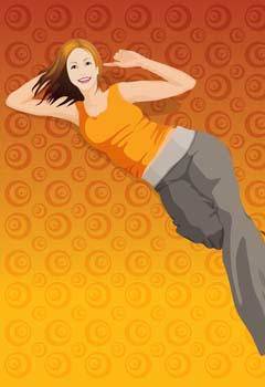 Girl in lay position vector 13