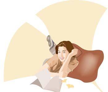 Girl in lay position vector 6