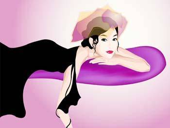 Girl in lay position vector 8