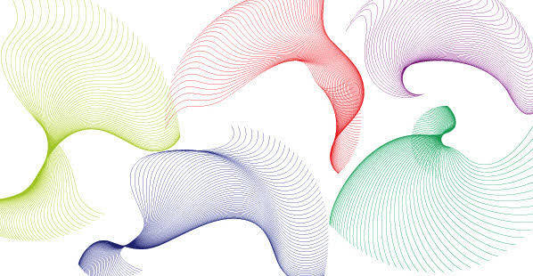 Design elements - Set of Flowing curves