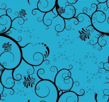 Seamless pattern blue floral vector