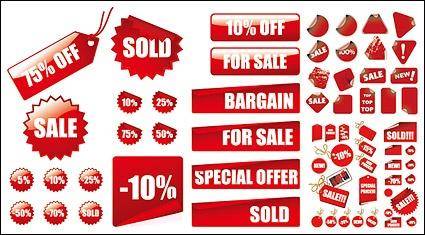Vector red decoration materials sales price