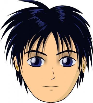 Asian Anime Boy Head clip art