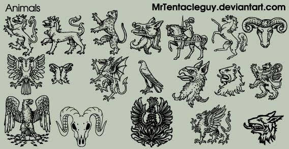 Heraldic animals vector