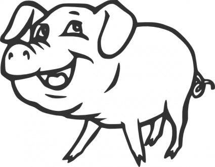 Smiling Pig clip art