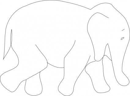 Elephant Outline clip art