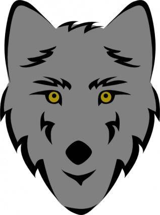 Simple Stylized Wolf Head clip art