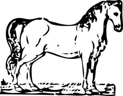 Horse Woodcut clip art
