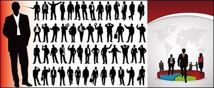 Business People silhouette Vector tortillas and statistical material