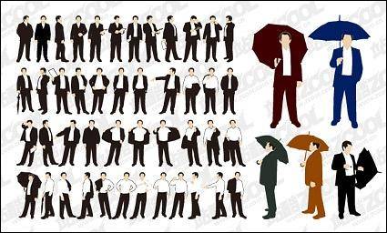 The action of various business men vector material